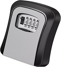 Miokycl Key Lock Box Portátil Montado na Parede 4 Dígitos Chave de Combinação Caixa de Bloqueio de Armazenamento Seguro para Fora Cinza