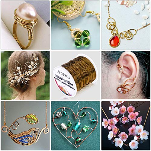 Image of anezus 20 Gauge Jewelry Wire, 28 Yards Craft Wire Tarnish Resistant Copper Beading Wire for Jewelry Making Supplies and Crafting(Antique Bronze)