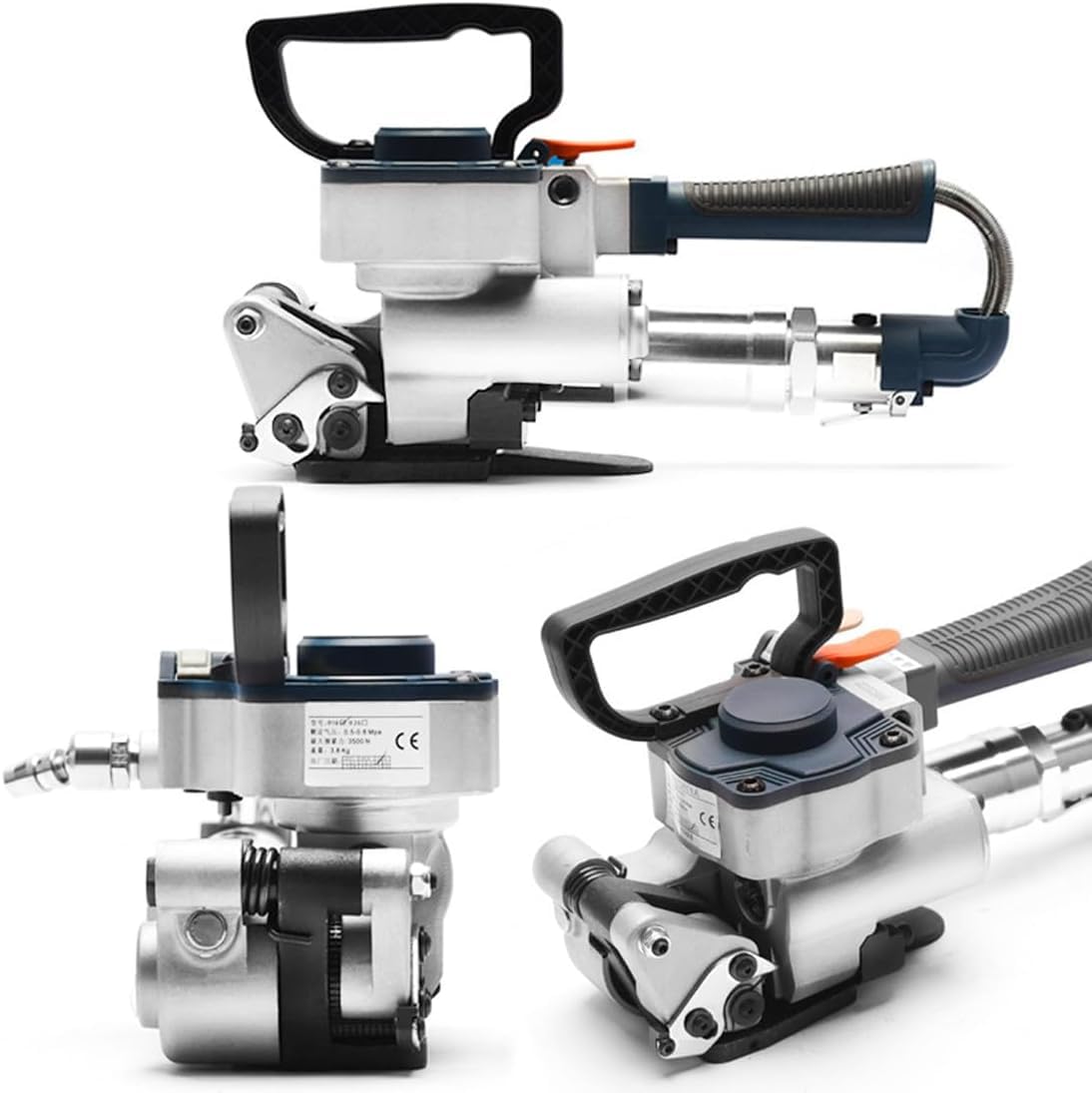Pneumatisches Umreifungsgerät, Automatische Handumreifungsmaschine, Max. Zugkraft 3500 N, Schweißzeit 2–5 S, Hochbelastbare Industrieverpackung Für Holz, Metall Und Papier. 13-19mm