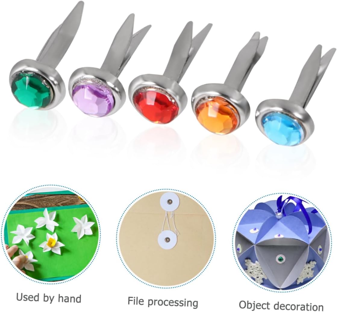 DOITOOL 2sets 50pcs Adorable Decorative Brads for Scrapbooking and DIY Projects Handmade Nail Fasteners Durable and Easy to Use Craft Accessories 50pcs*2