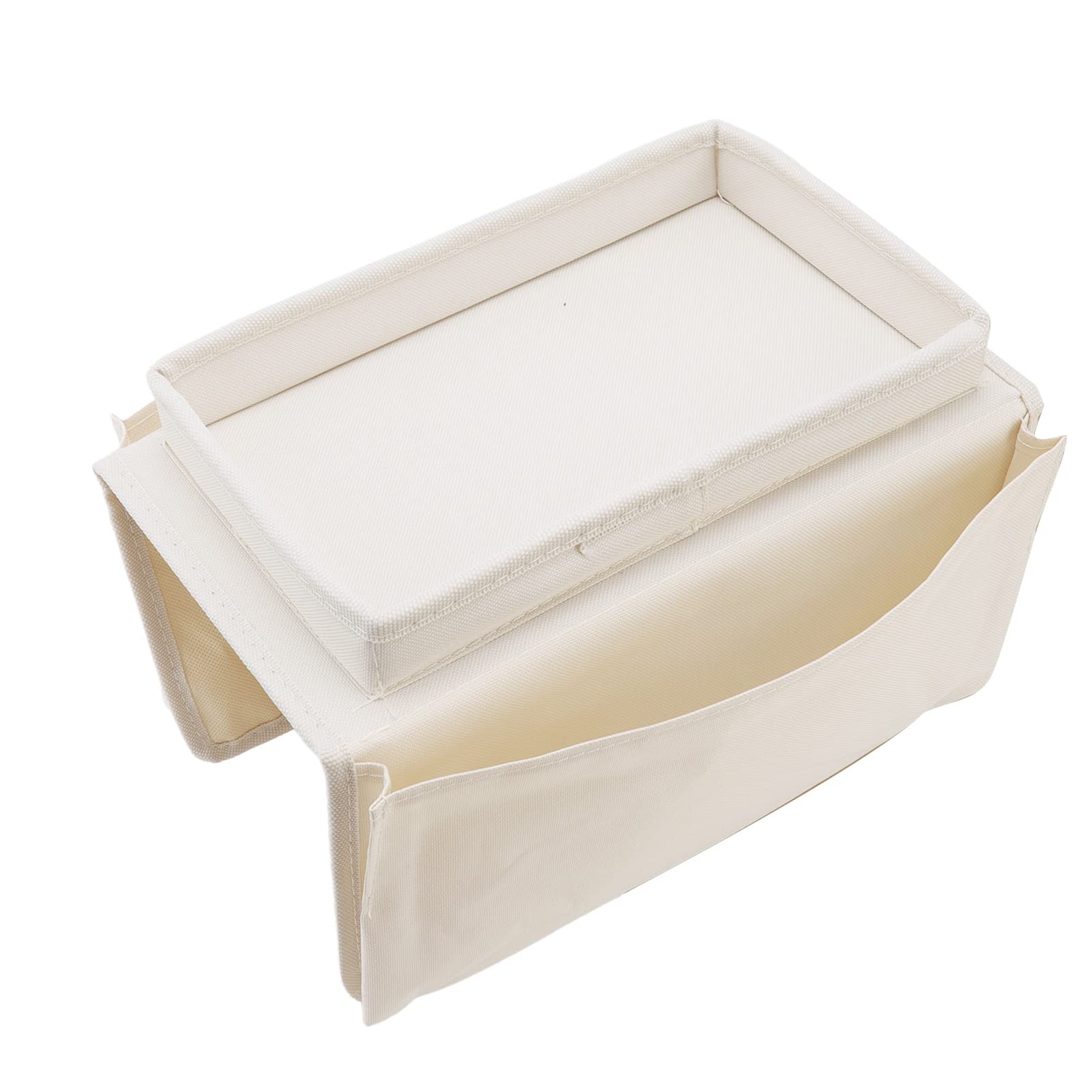 Canapé porte-gobelet en tissu Oxford 600D table d'accoudoir pliable beige