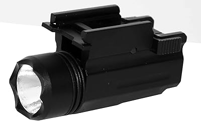 TRINITY Tactical led Flashlight 180 Lumen Picatinny Mount Home Defense Tactical Optics Accessory Picatinny Weaver Base Mount Adapter Aluminum Black.