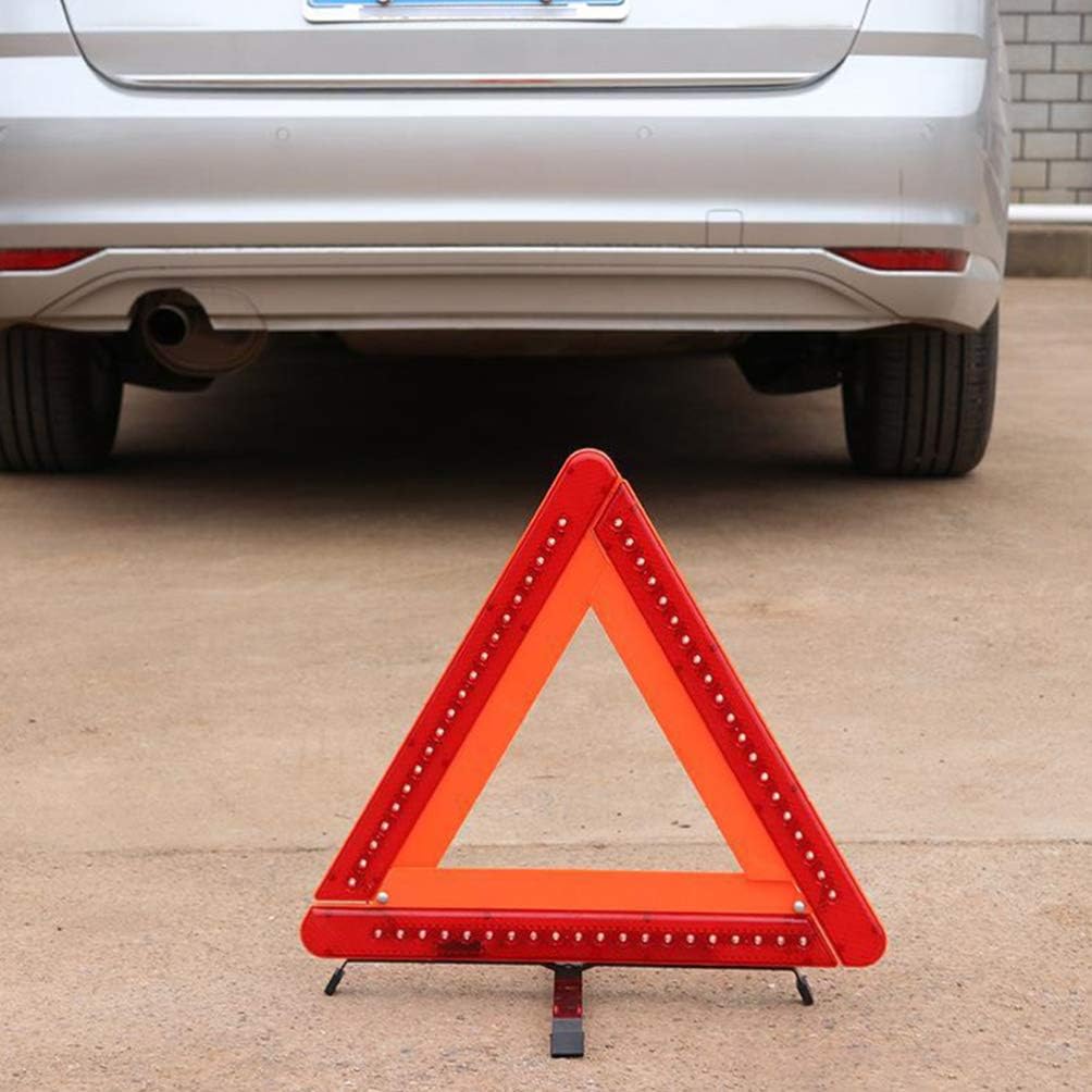 Triangle Reflective Light Kit Foldable Car Safety Sign with Led Function for Day and Night Use Includes Tripod Road Flasher for Enhanced Visibility