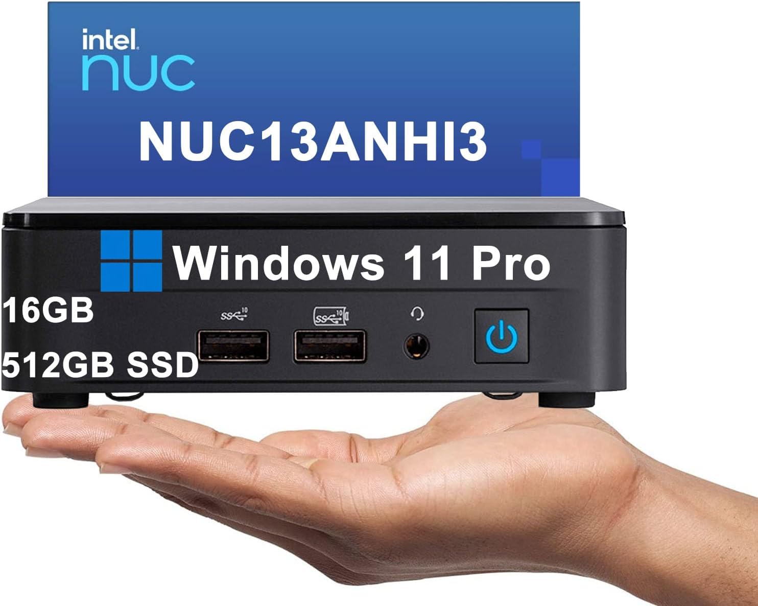 Intel NUC 13 Pro Slim Kit Mini PC (Intel 6-Core i3-1315U, 16GB RAM, 512GB SSD) Booksize Business Desktop, Support 4 x 4K Monitors, 2 x Thunderbolt 4, Wi-Fi 6E, Ethernet, Win 11 Pro, NUC13ANHI3 - ASUS
