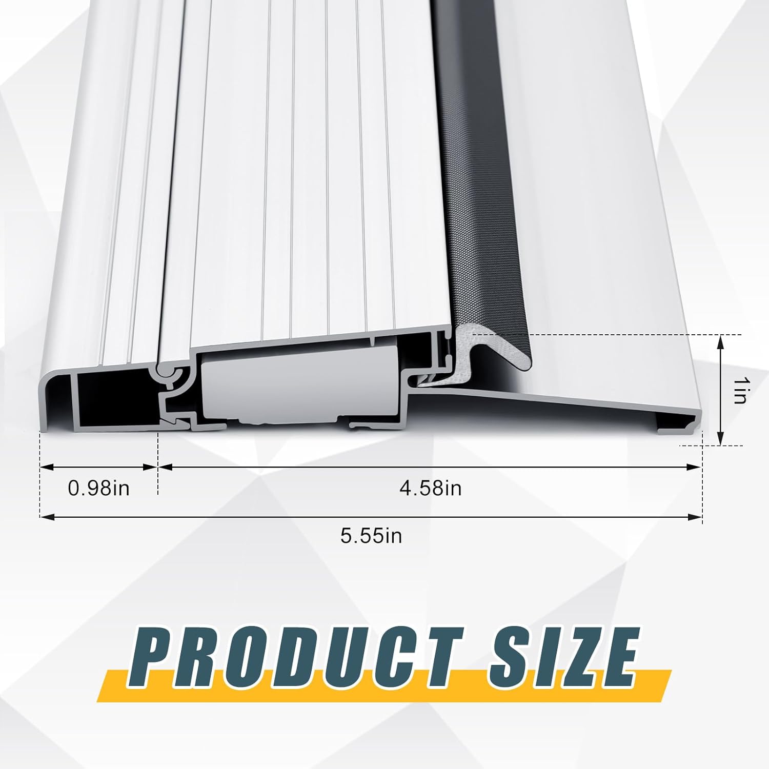 blulu 36" aluminum exterior door threshold 5 5/8" outdoor swing threshold heavy duty adjustable aluminum door sill pan for weatherproof & easy install for residential/commercial use, silver silver 36 inch 5 5/8"