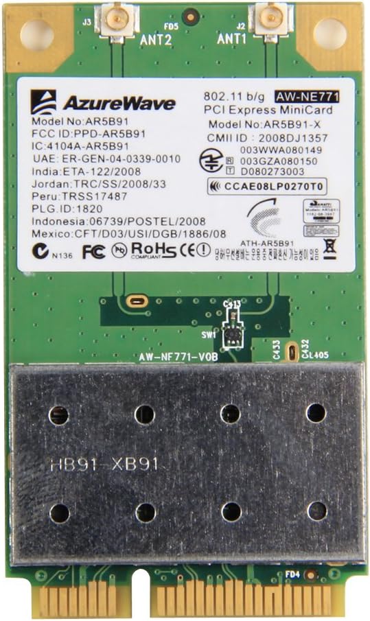 Atheros AR5B91 AR9281 Mini PCI-e Wireless Network Adapter Single-chip 2.4 GHz Draft 300 Mbps 802.11 ABGN
