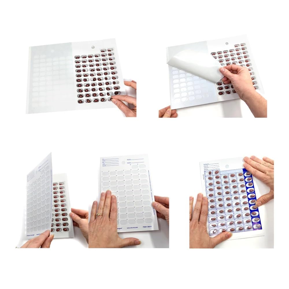 Lot de 12 paquets de cartes jetables 62 jours deux mois pour médicaments, comprimés et vitamines