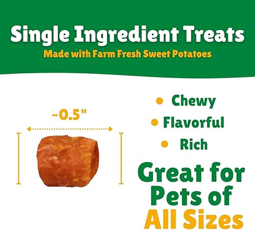 Miniatura 4 de Lucky Premium Treats Sweet Potato Chewys - Golosinas masticables para perros de tamaño de un bocado, grandes golosinas de entrenamiento para perros