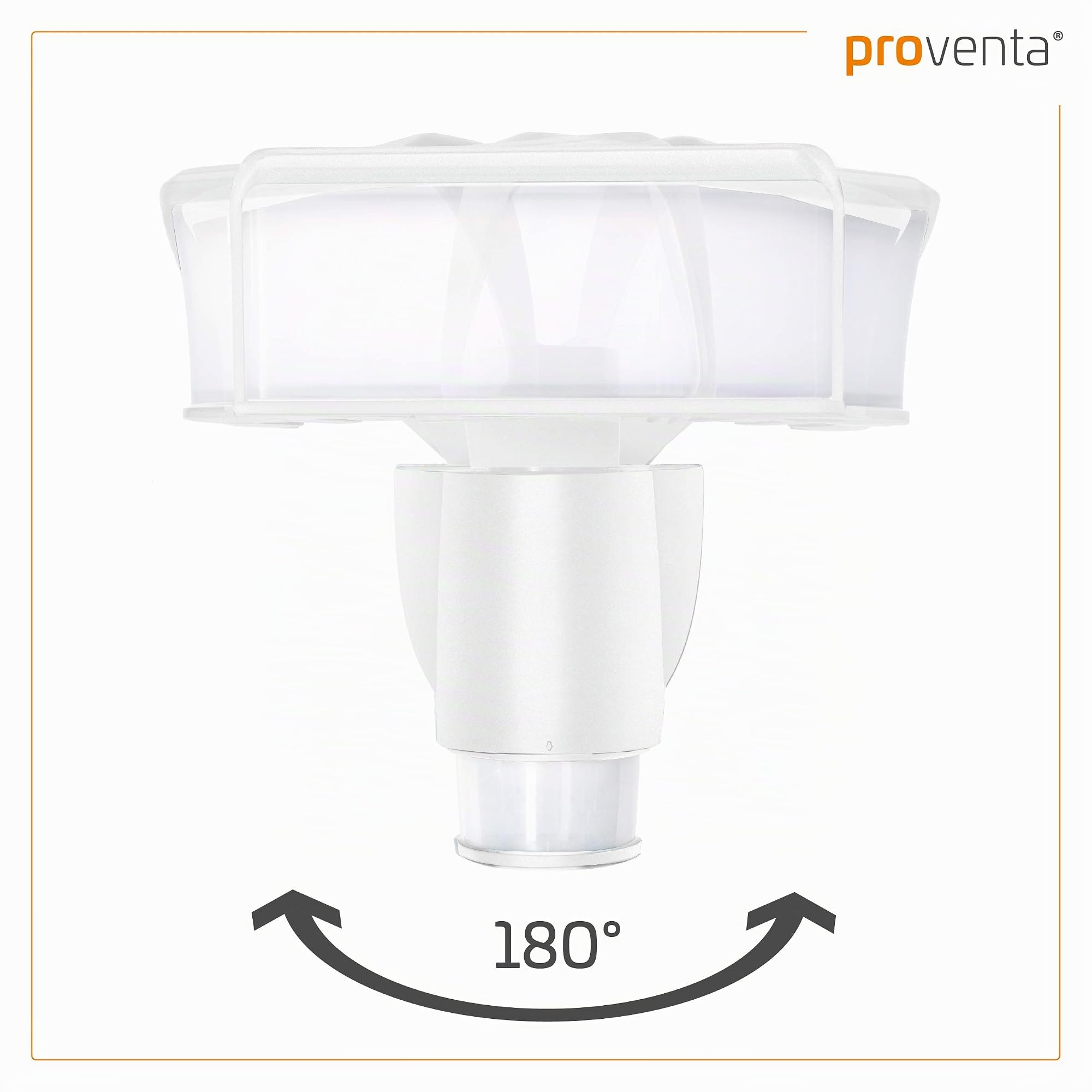 Proventa LED-Strahler, autom. Bewegungsverfolgung 180° Schwenkbereich 270°, Bewegungsmelder 4000K, 18W 1200 Lm, IP44, weiß