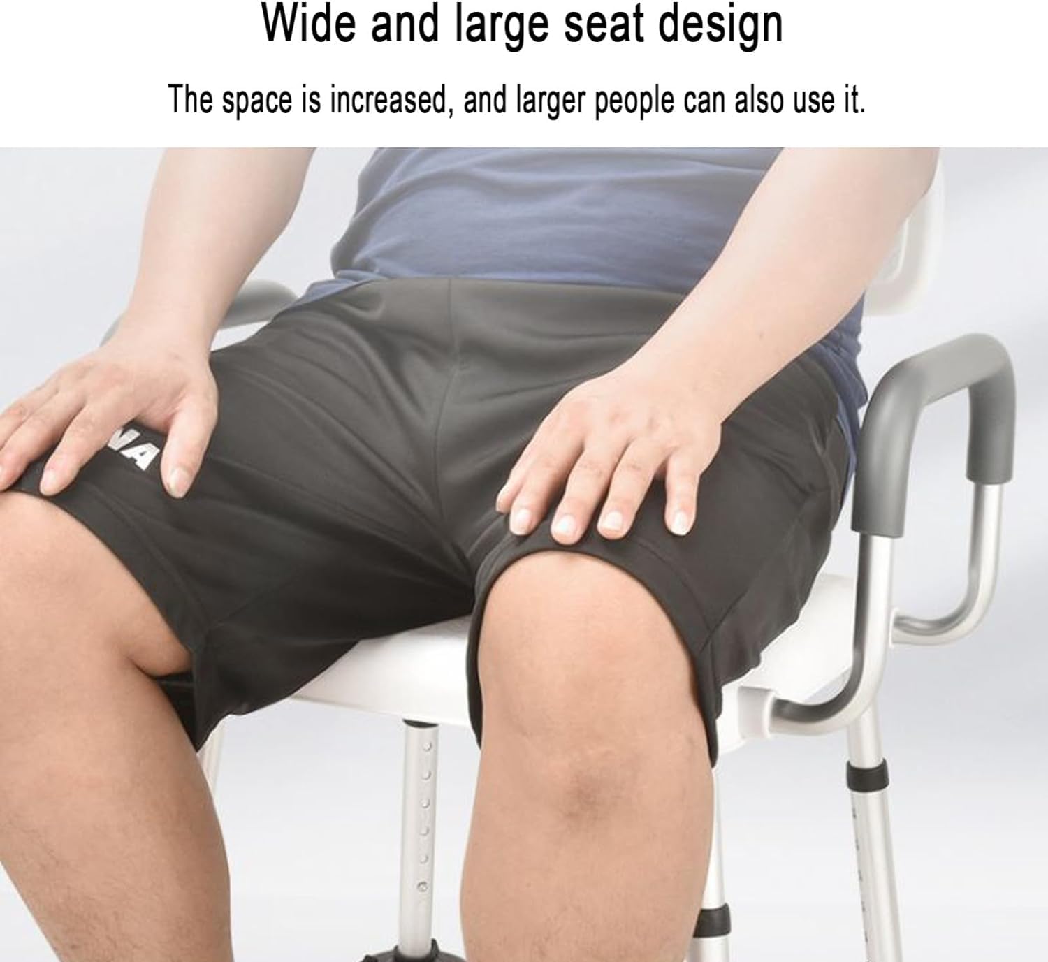 Silla de Ducha de 6 Niveles de Altura Ajustable, con reposabrazos y Respaldo Acolchados Banco Antideslizante Asiento de bañera for baño, Asientos de baño de Seguridad for Adultos Ancianos(A)