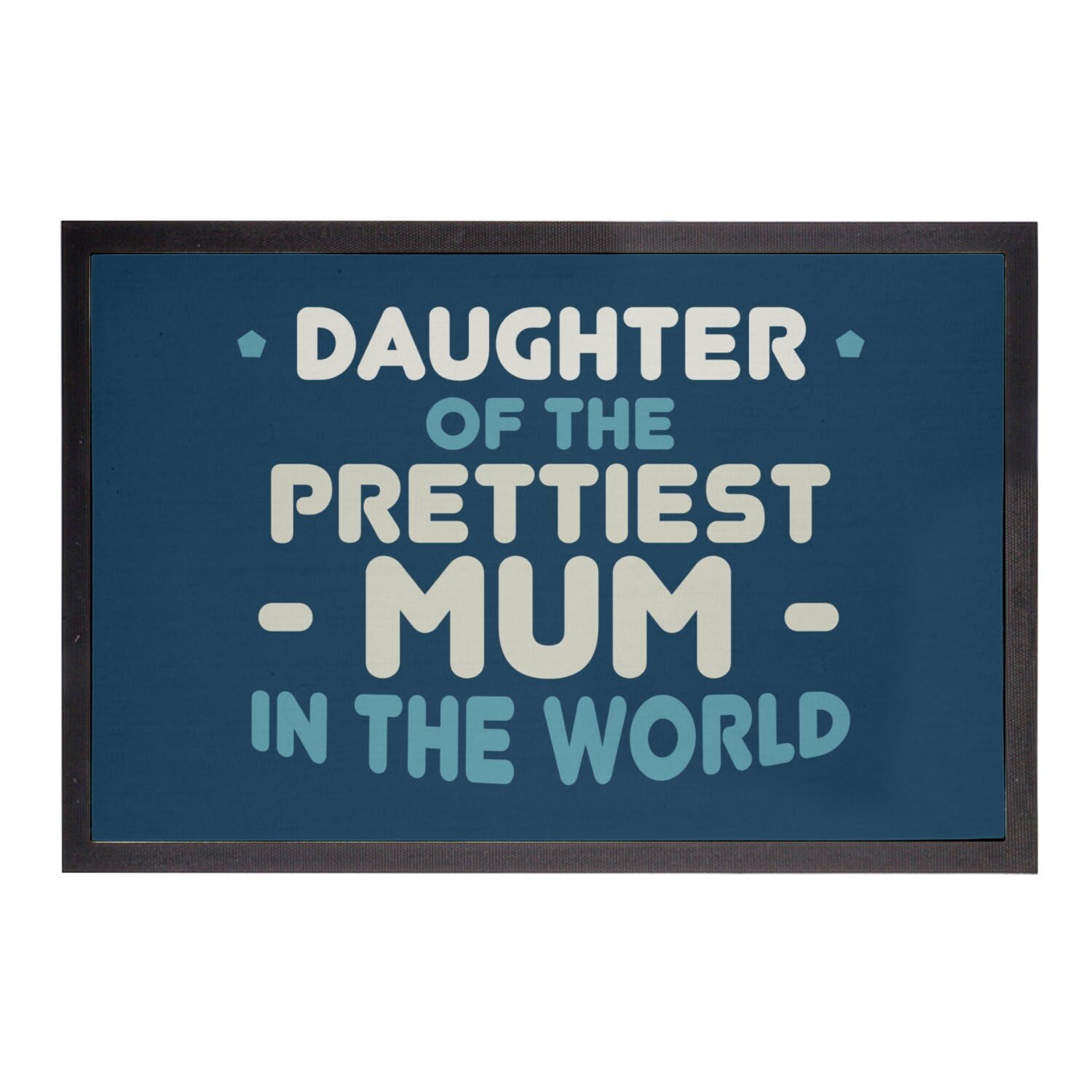 Paillasson Bleu Grand Tapis Essuie-Pieds Motif Famille Format Rectangulaire 75x50cm