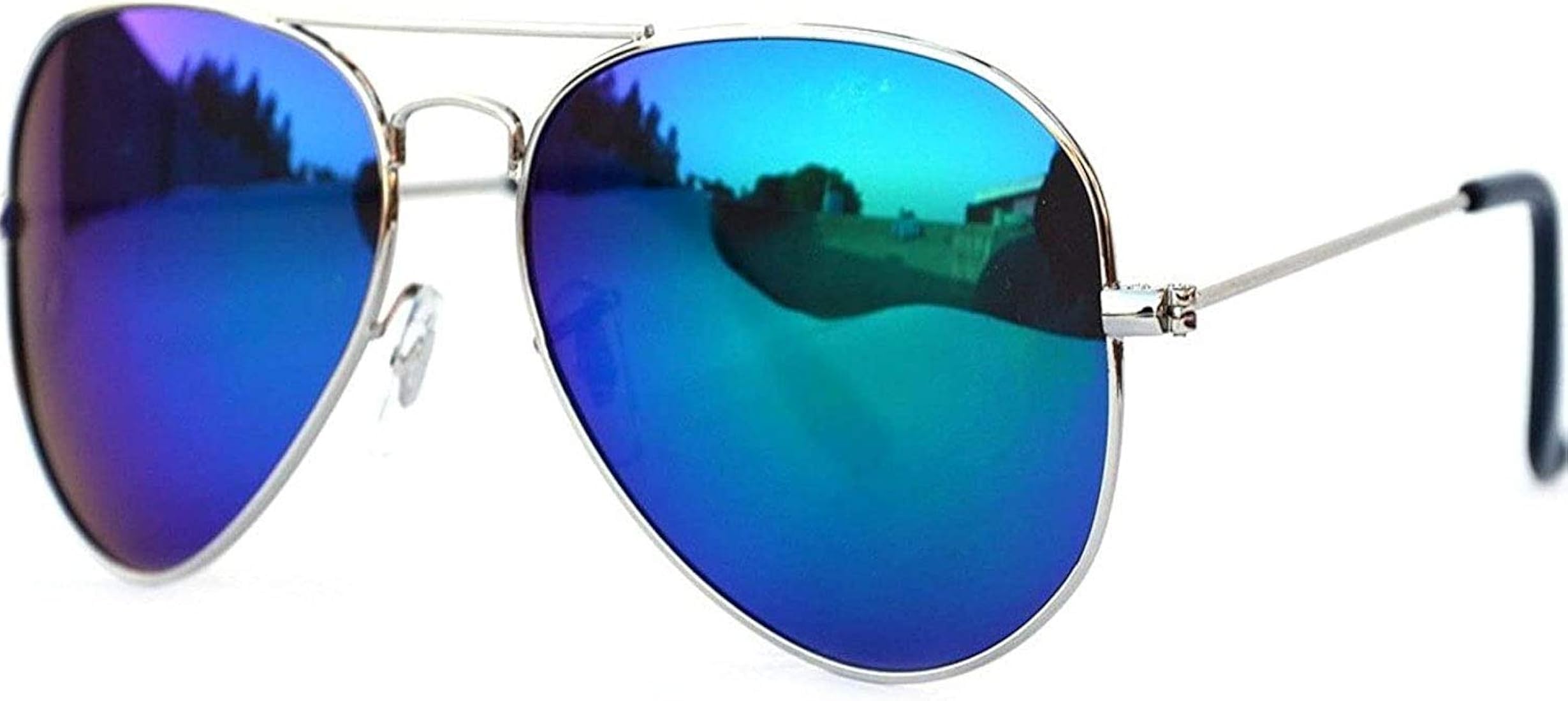 Unisex UV Protected Mirror Reflector Goggle Sunglasses (Blue, Medium)-image-39