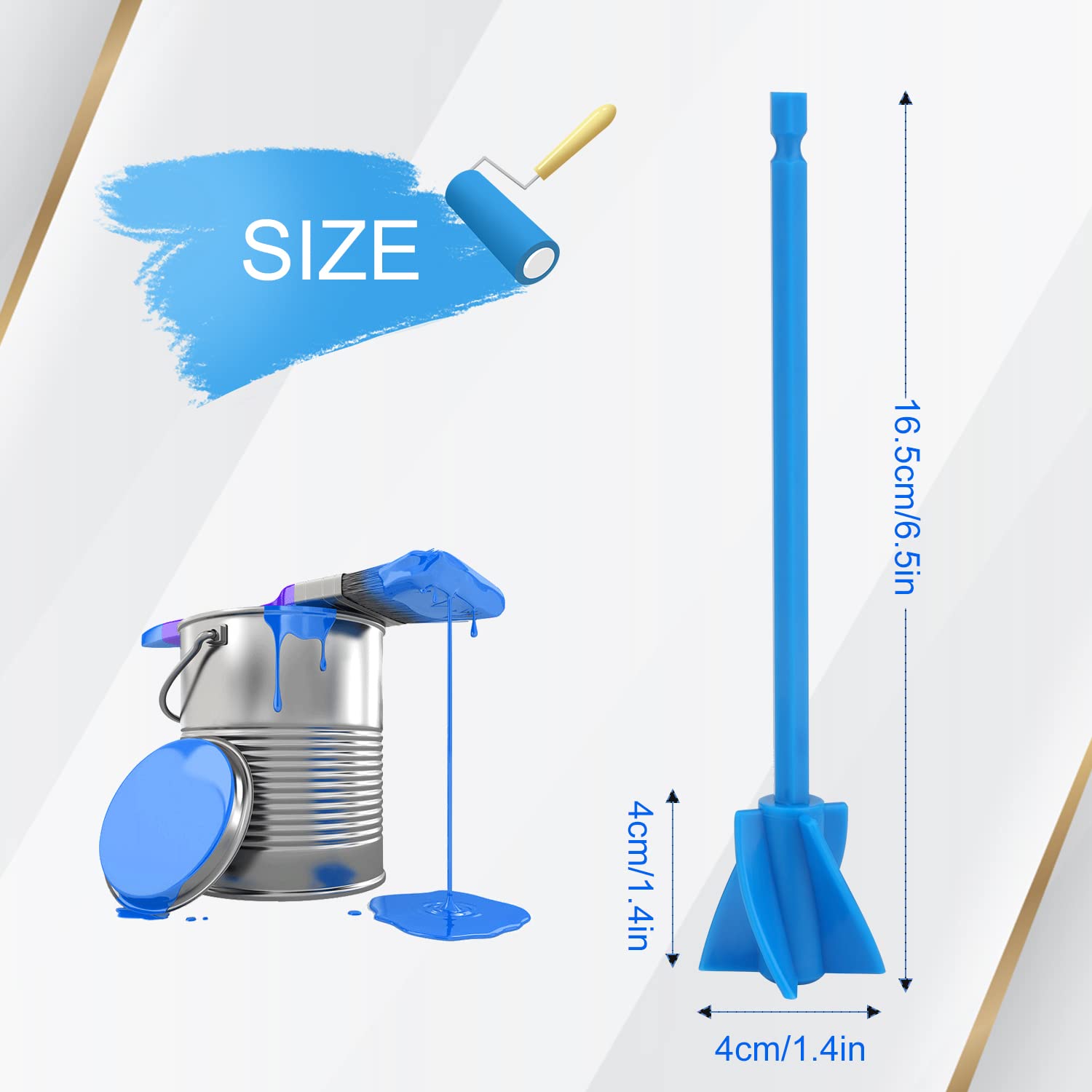 2 Pezzi Miscelatore Epossidico per Resina, Miscelatore per Pittura Pale per Trapano Miscelatore per Pittura Epossidica Miscelazione Epossidica Smalto Ceramico (Blu)