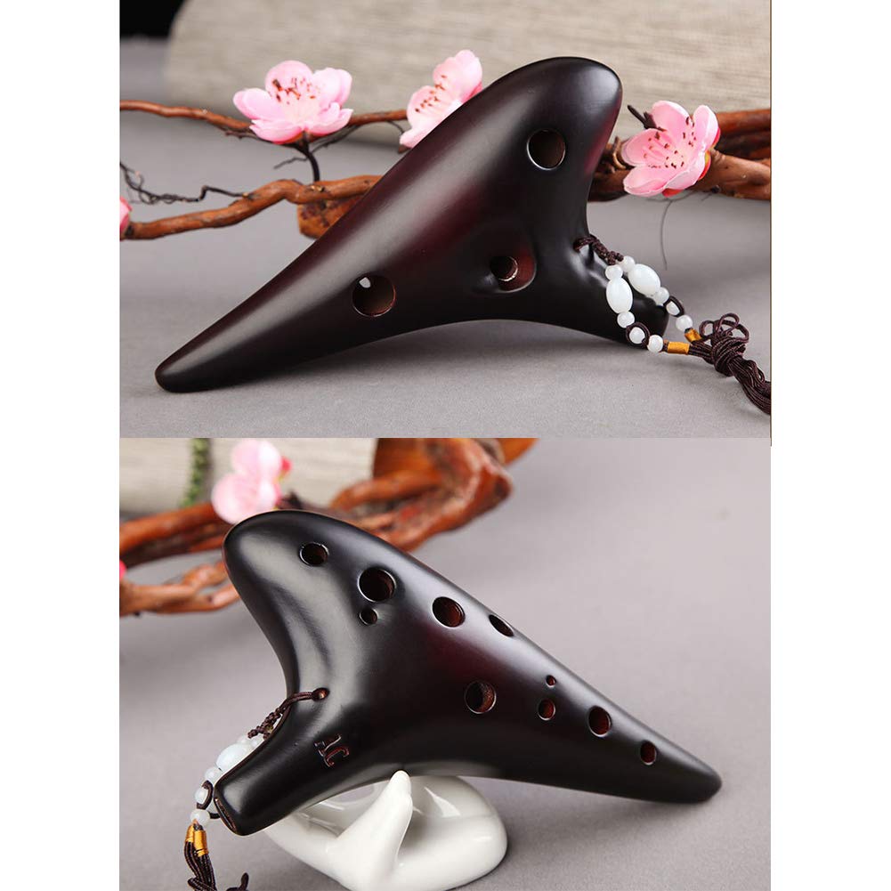 Ocarina 12 Hoyos Alto C Smoldering Ocarina AC Colección Profesional de Ocarina Cafe para Principiantes
