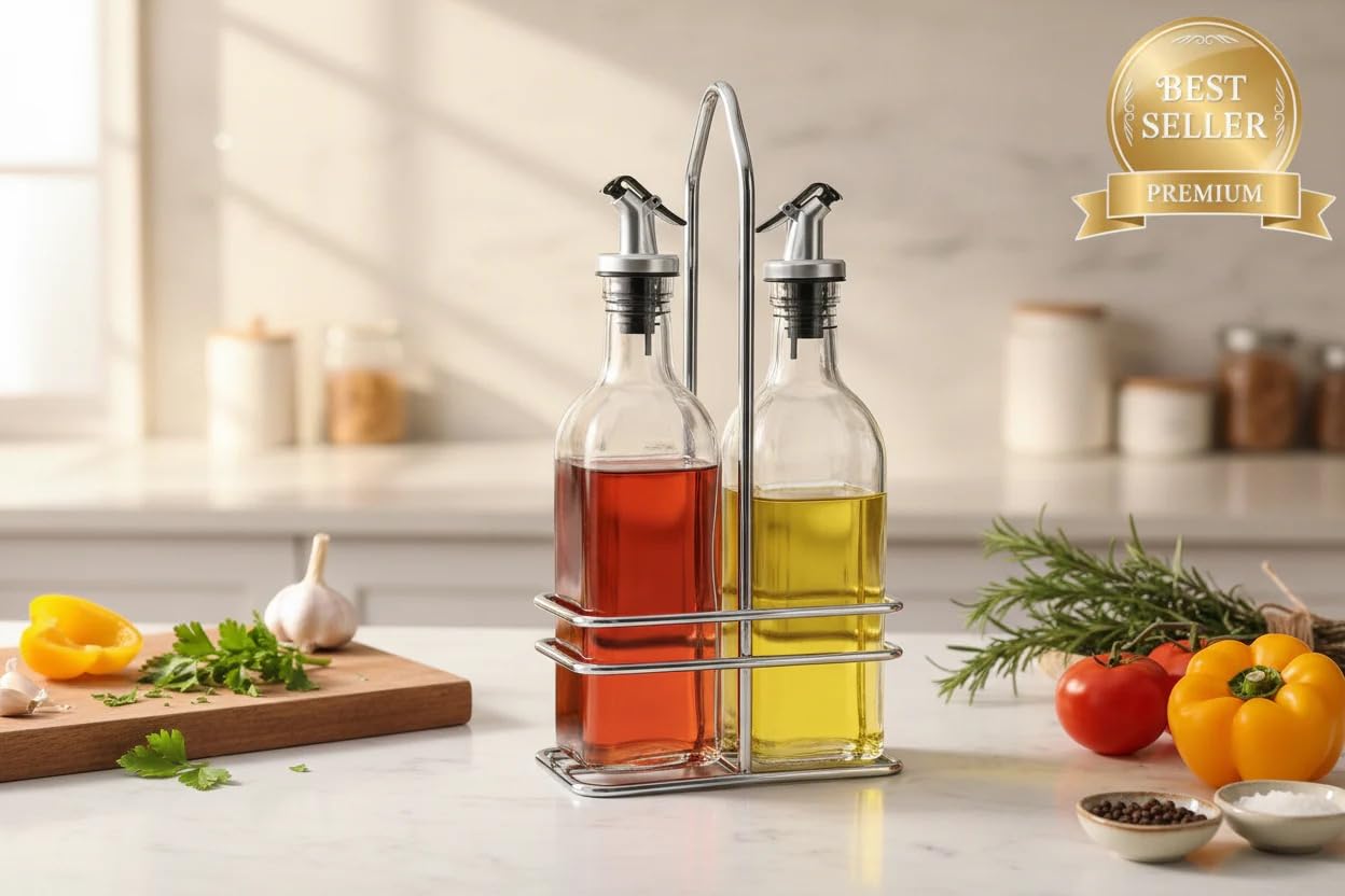 Cuisinox Juego de vinagre con aceite y vinagre, color plateado