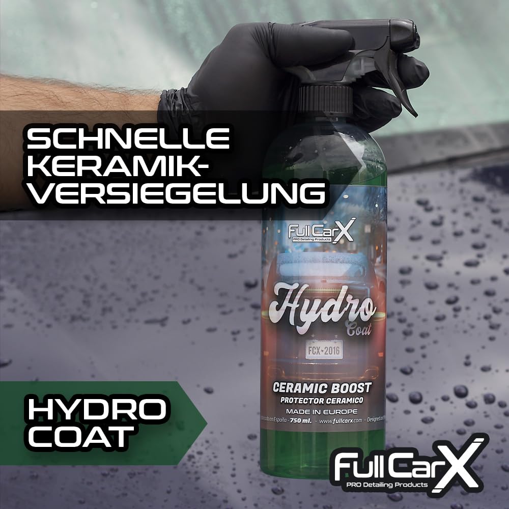 FULLCARX Hydro Coat 5L Schnelle Keramikversiegelung Anti Regen Behandlung Auto, Regenabweiser Versiegelung, Windschutzscheibe Karosserie, Hydrophobe Wirkung, Detailing Professionelles Produkt
