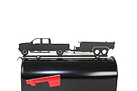 Vista 115 de Hobby, Recreation and Career Style Metal Powder Coated Mailbox Topper (Tent Camping, Matte Black)