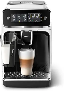 Serie 3200 Cafetera Superautomática - Sistema de Leche LatteGo, 5 Variedades de Café, Pantalla Táctil Intuitiva, Blanco (EP3243/50)