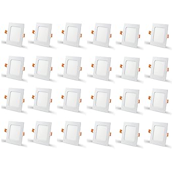 AMart 8 Watt LED Square False Ceiling Panel Light for POP (White, Pack of 24)