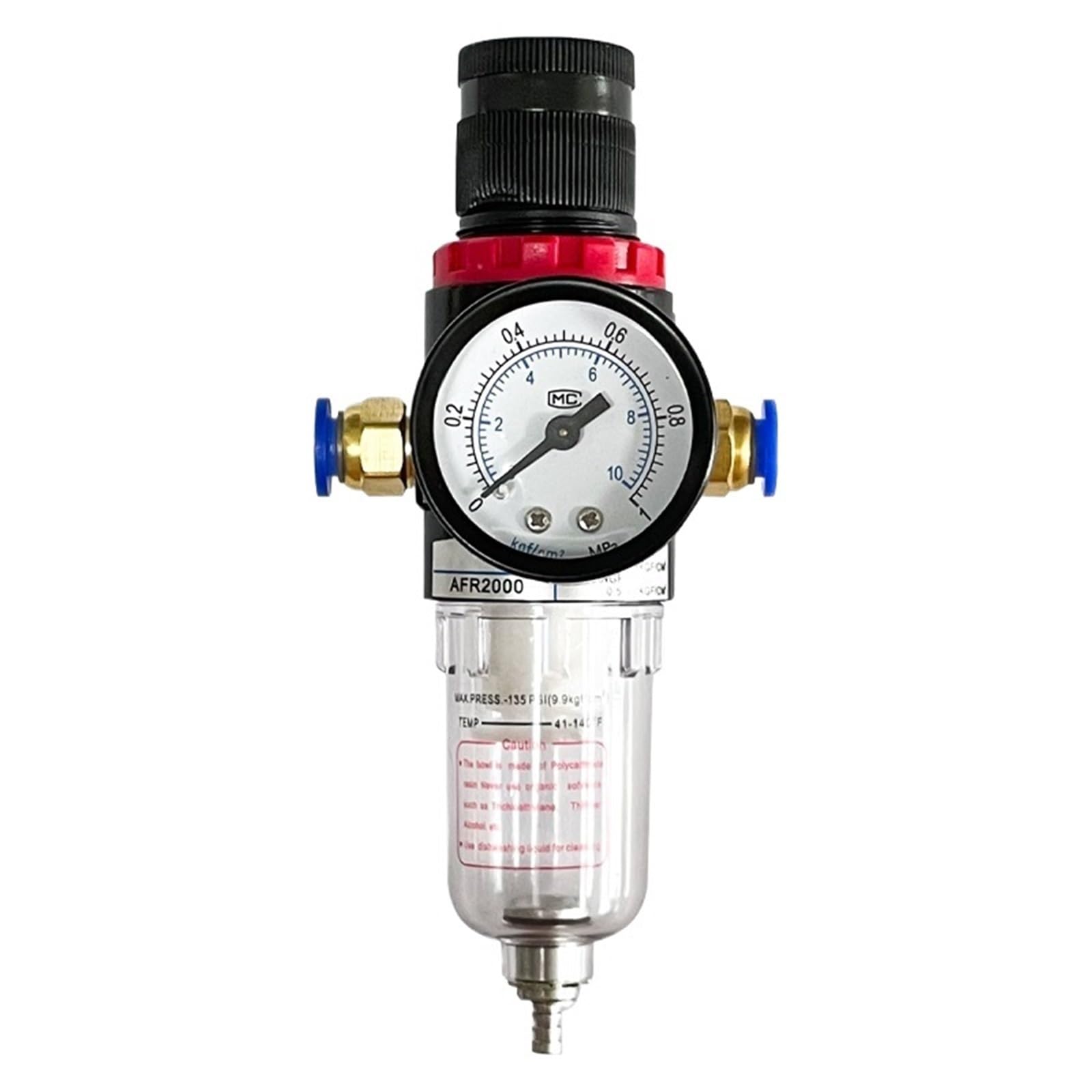 AFR2000 1/10.2 cm Sprężarka Powietrza Separator Wody Filtr Regulator Procesor Powietrza Ręczny Drenaż (AFR2000 UE Armatura)