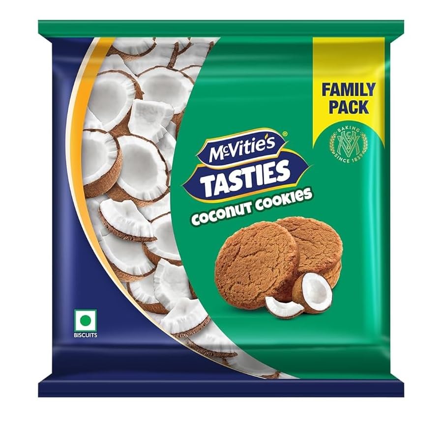 McVities Tasties Coconut Biscuits 528 Gm (Pack of 2)