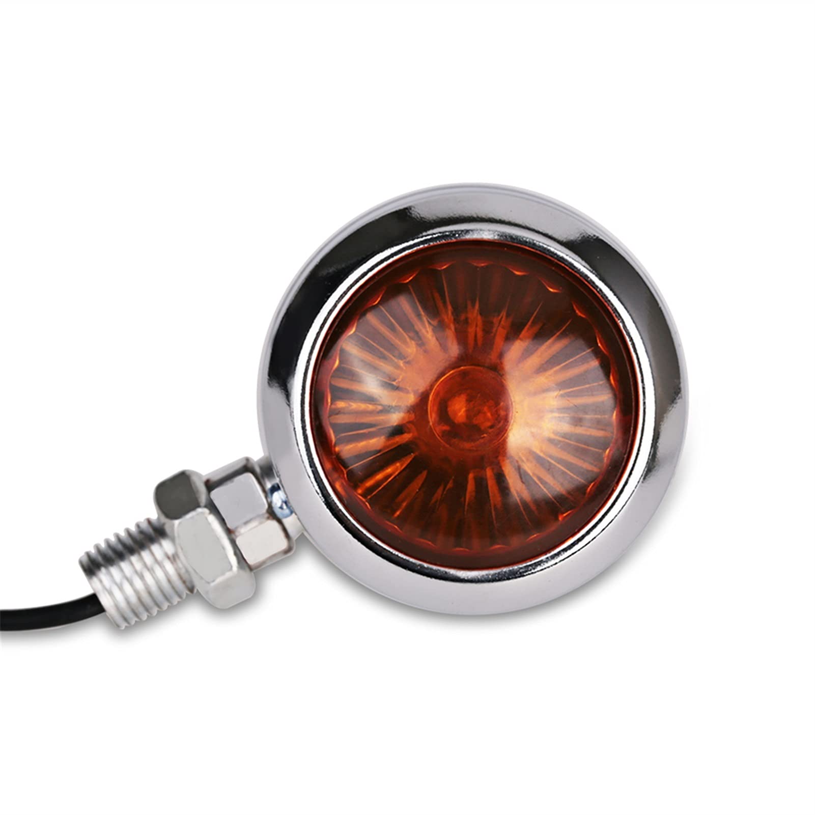 Frecce Moto,Indicatori di Direzione per Moto Indicatore dei segnali di direzione del motociclo Universale 12V Retro Luci del segnale della moto Retro Blinker del metallo 2 PC Black Chrome(4PC Black)