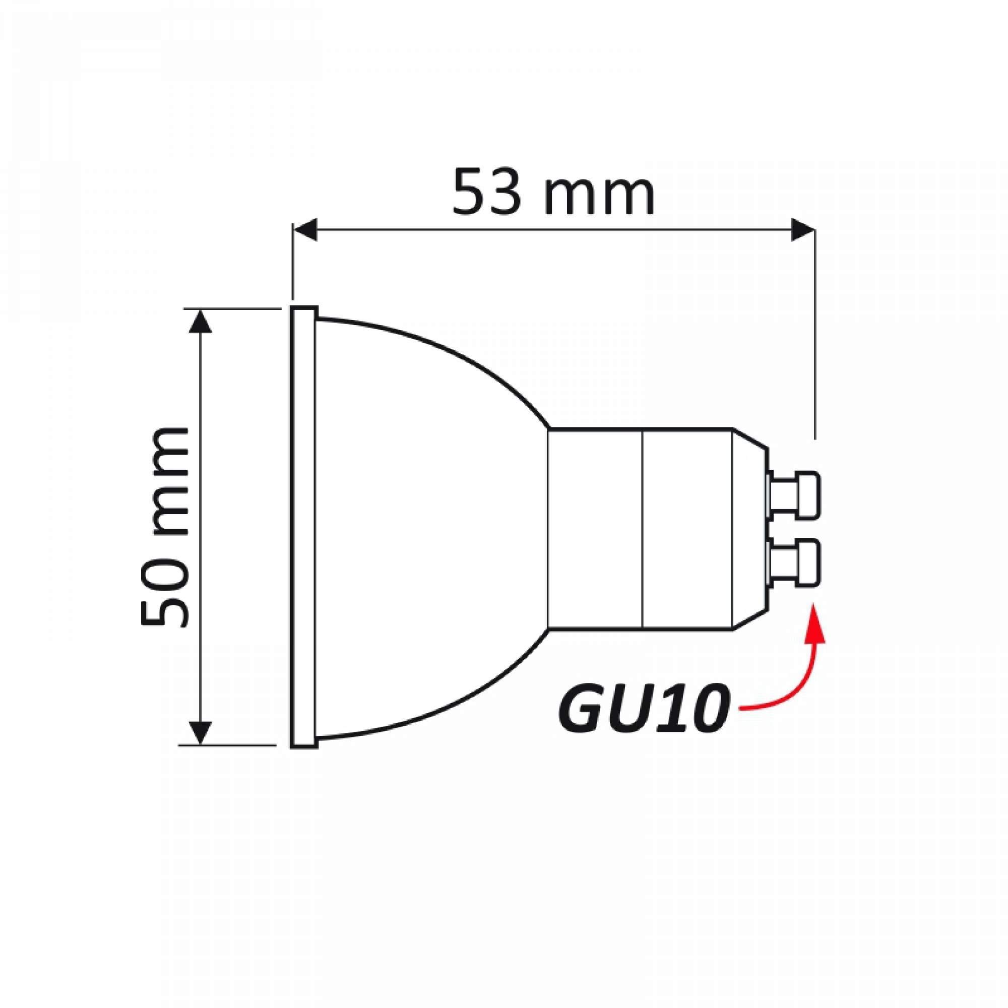 Juego de 10 bombillas LED GU10 de 7,5 W, intensidad regulable, luz blanca fría, con cristal frontal mate, 230 V