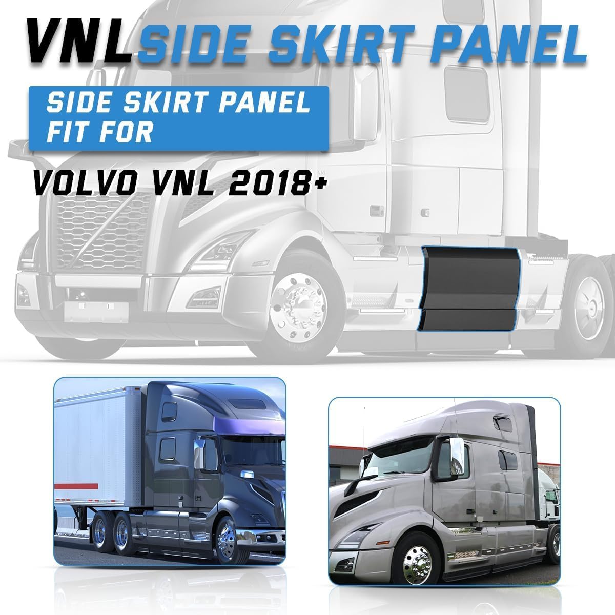 Left Black Middle Fairing Panel 66" Made of ABS Plastic Compatible with Volvo VNL 2018+