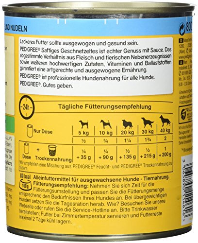 Pedigree Dose Adult mit Lamm, Gemuese und Nudeln - Saft. Geschnetzeltes, 12er Pack (12 x 800 g)