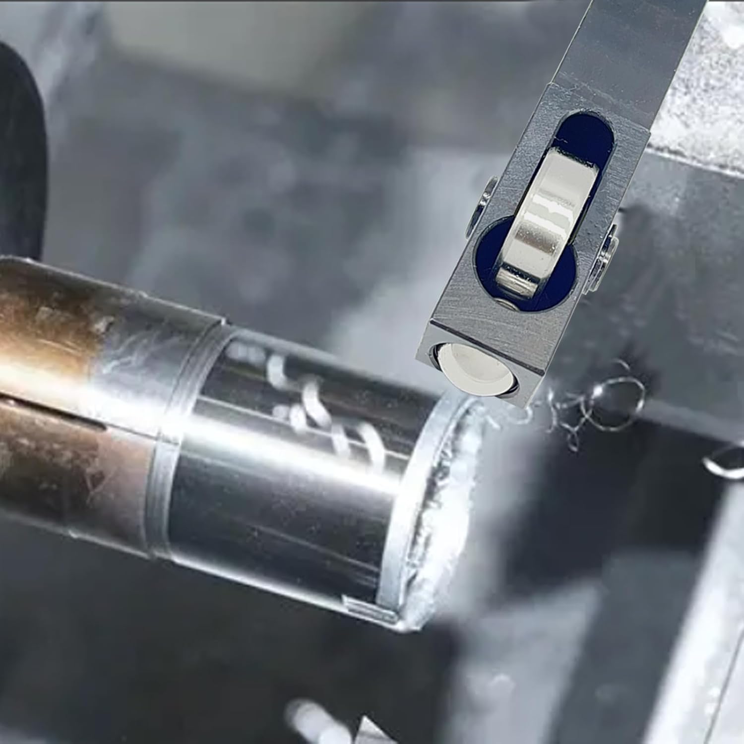 Mini Lathe Roller Burnishing Tool,surface conditioning tool lathe burnishing tool,lathe accessories with Bearing Steel Balls,Metal Surface Finishing with polishing cloth fit HRC18-68 (25*25*135mm)