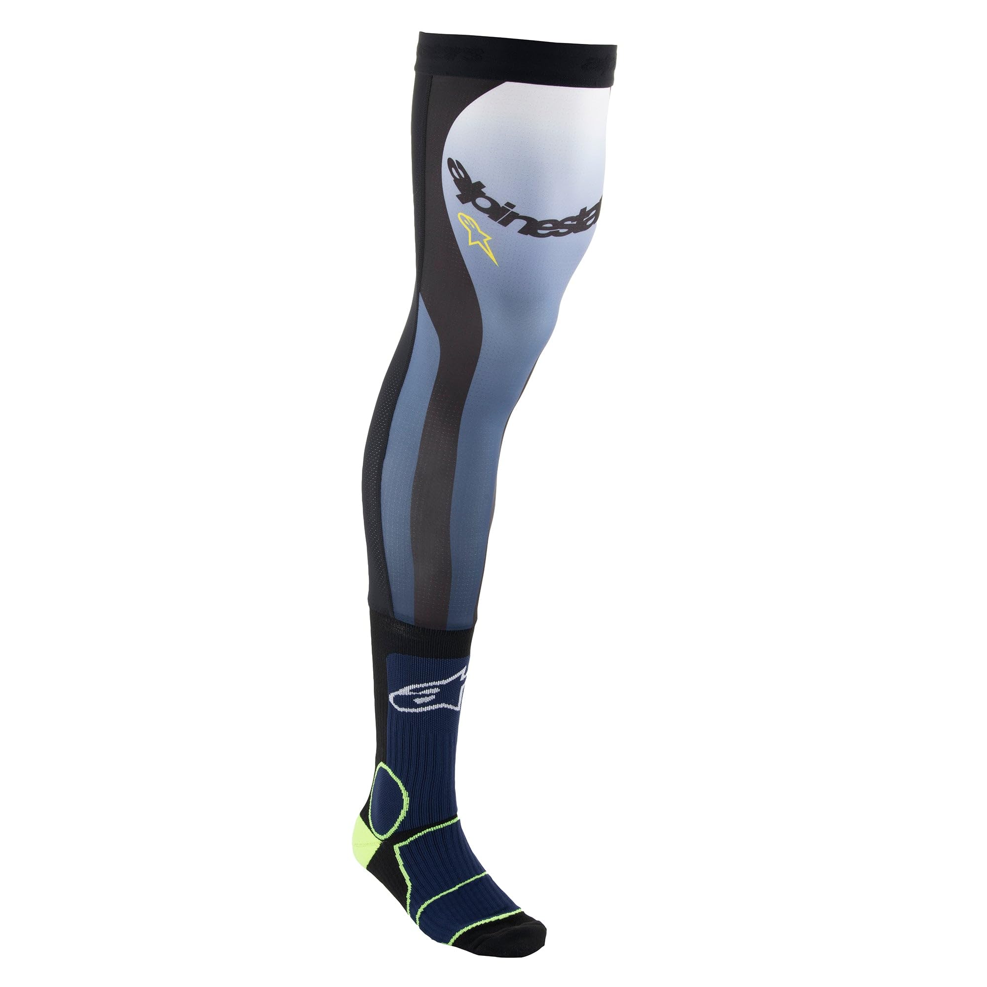 Alpinestars Knee Brace Motocross Socks, blue/yellow, L/2XL