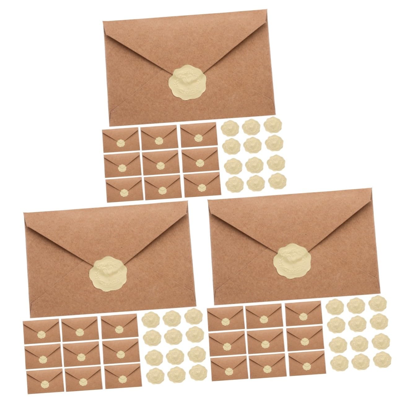 3 Set Buste Vintage in Carta Kraft per Inviti e Biglietti Accessori per Festival e Matrimoni Buste Eleganti e Compatte per Partecipazioni Adatte per Compleanni e Cerimonie