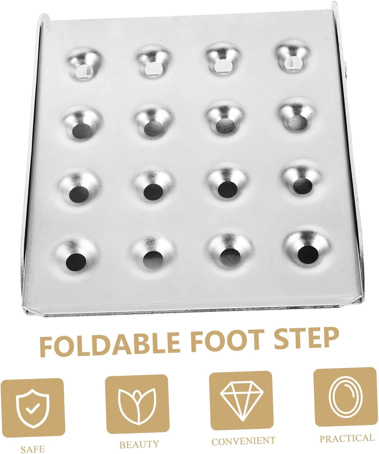 Heavy Duty Stainless Steel Non-Slip Foot Pedal for Trucks Trailers Boats Adjustable Folding Step for RV and Container Access