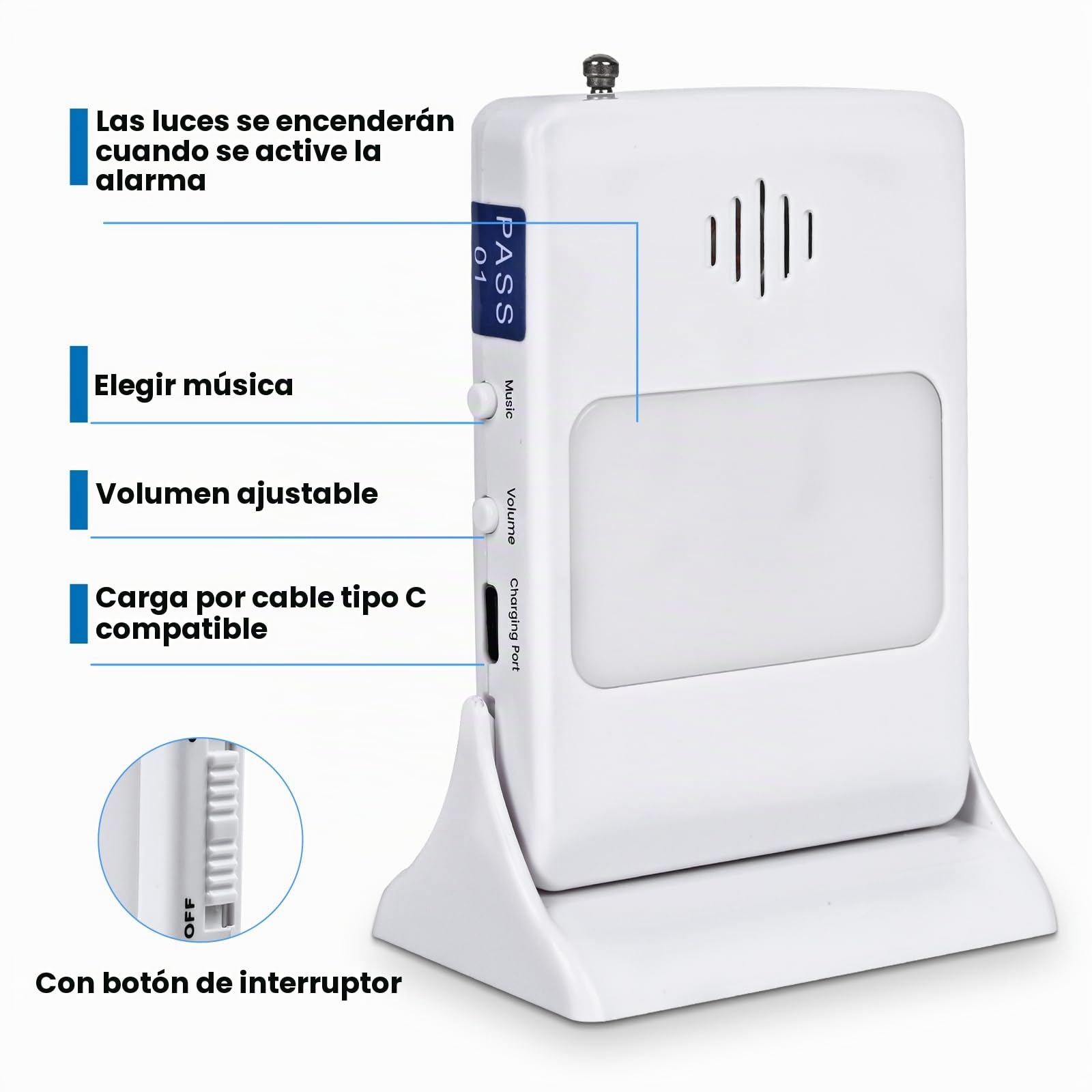 Almohadilla con sensor de cama y localizador de alarma de cama para adultos mayores, almohadilla con sensor de presión de cama con alarma, pacientes de demencia, cuidador, prevención de caídas para