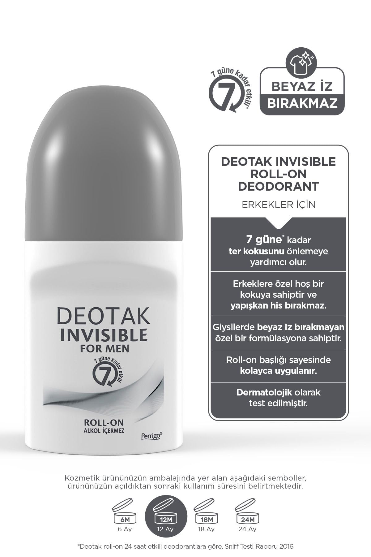 Deotak Invisible Erkek7 Güne Kadar Etkili Roll-On Deodorant 35 ml