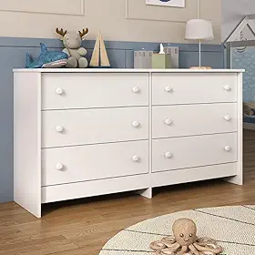 Cômoda Infantil 136cm com 6 Gavetas Flex Multimóveis Mp4262 Branco