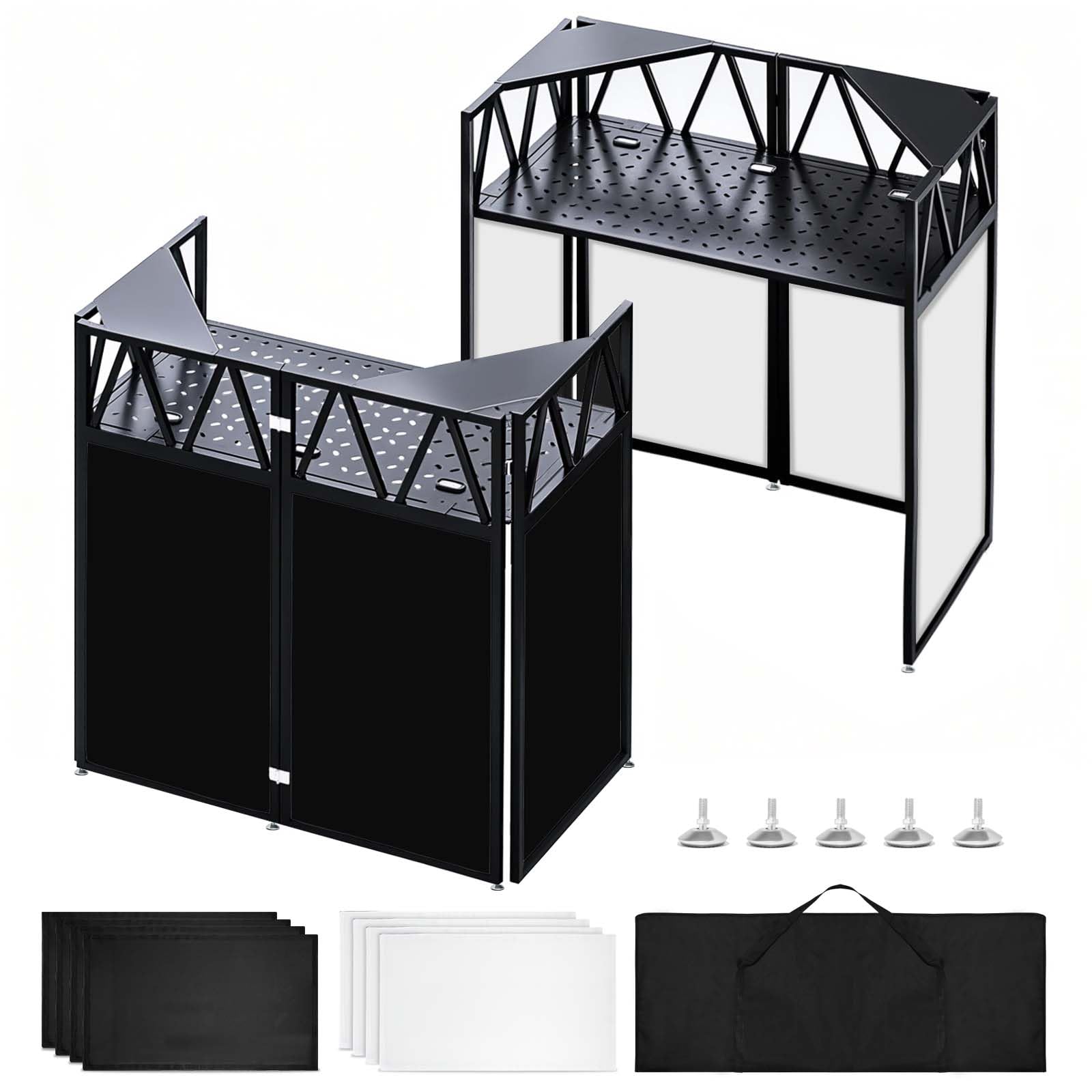 Tragbarer DJ-Fassadenständer, faltbarer DJ-Tisch, 101,6 x 50,8 x 114,3 cm, DJ-Fassadenstation für DJ-Controller, Mixer & Laptop, Veranstaltungen und Partys – inklusive Tragetasche und zwei