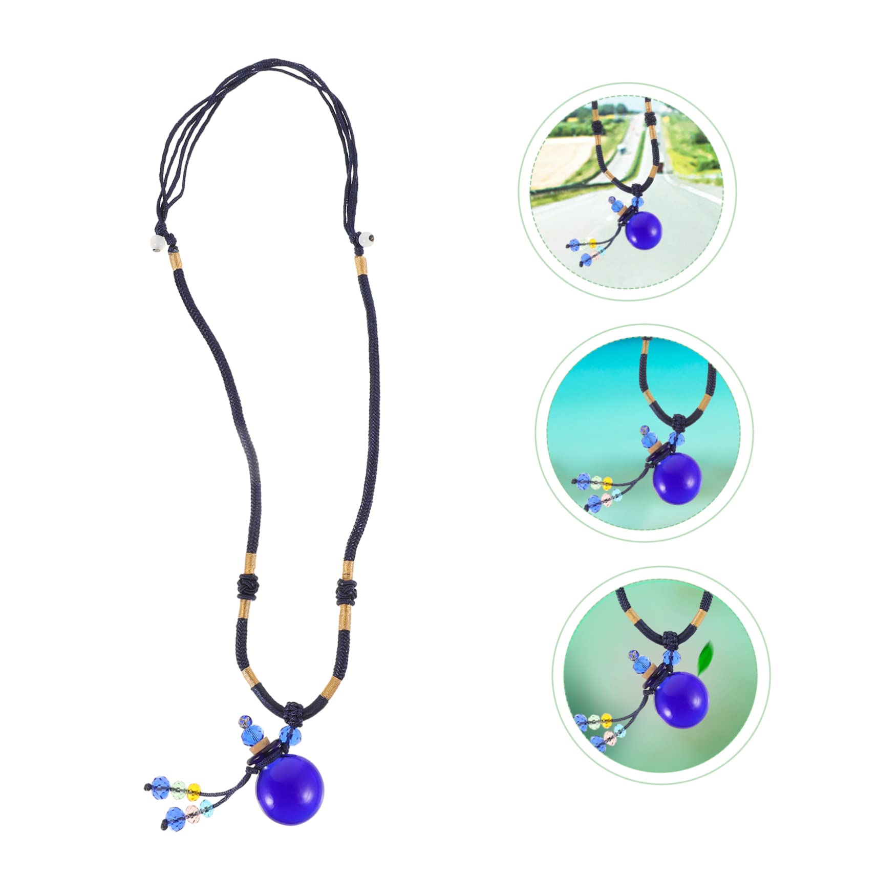 LIFKOME collar de botella de aceite esencial Colgante de coche collar colgante colgantes de perfumes colgante de perfume difusor aceites esenciales colgante colgante vidrio