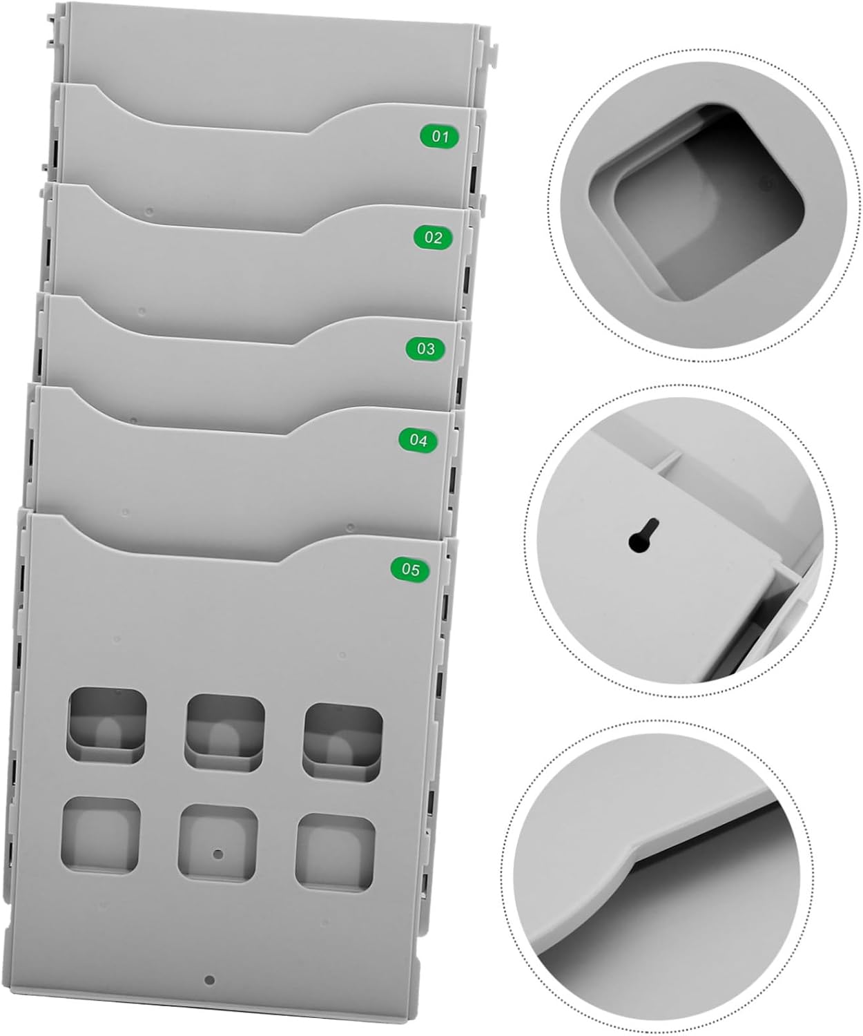 Slot Desktop Document Holder Stylish File Storage Rack for Office Supplies Stationery Organizer with Screw Sticker for Teachers Students and Professionals