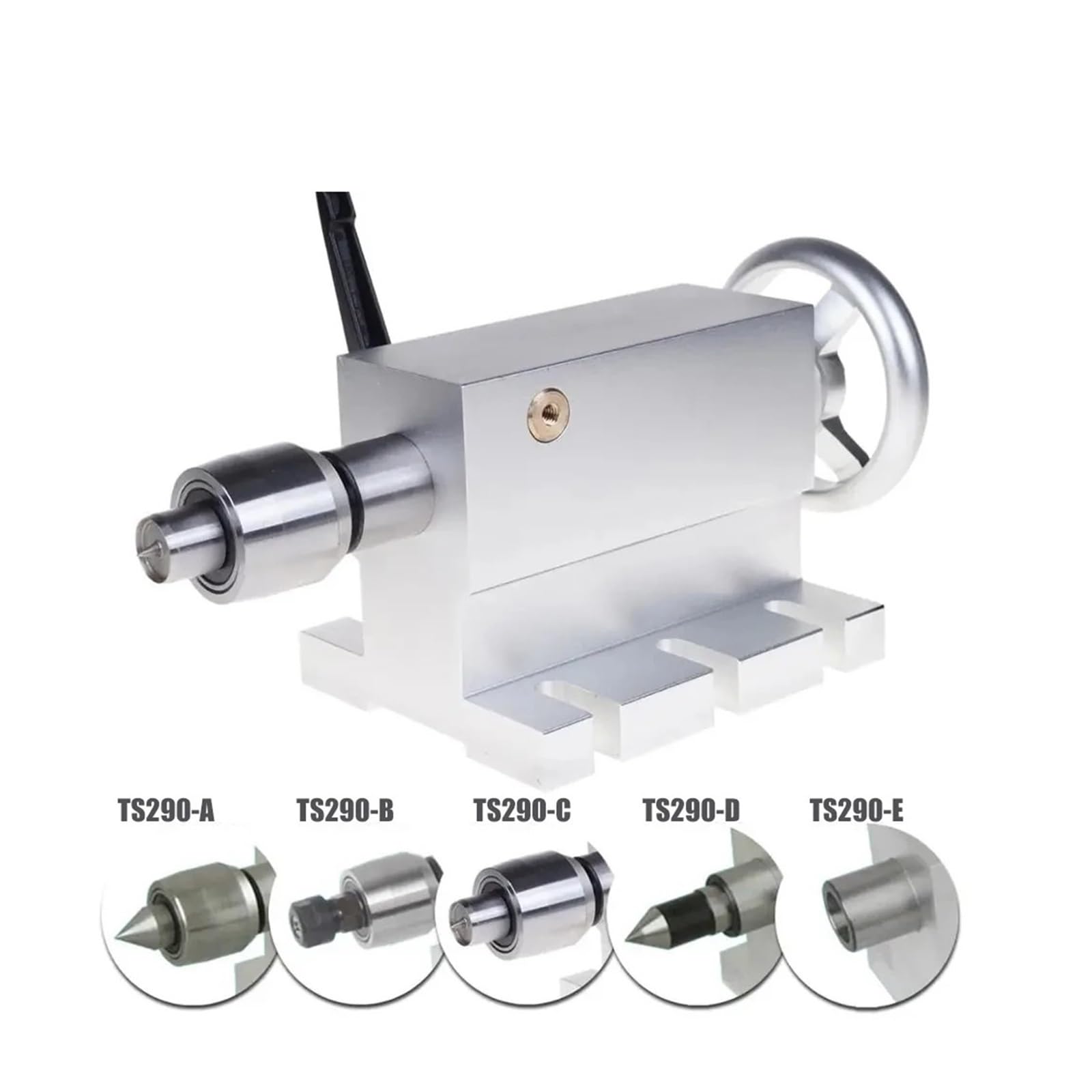 KACOME CNC Rotary axis indexing Tailstock TS290-A/B/C with MT2 Thumbs with 65 mm Center Height for CNC Rotary Tables, milling Machines and Machine Tools(TS290-B)