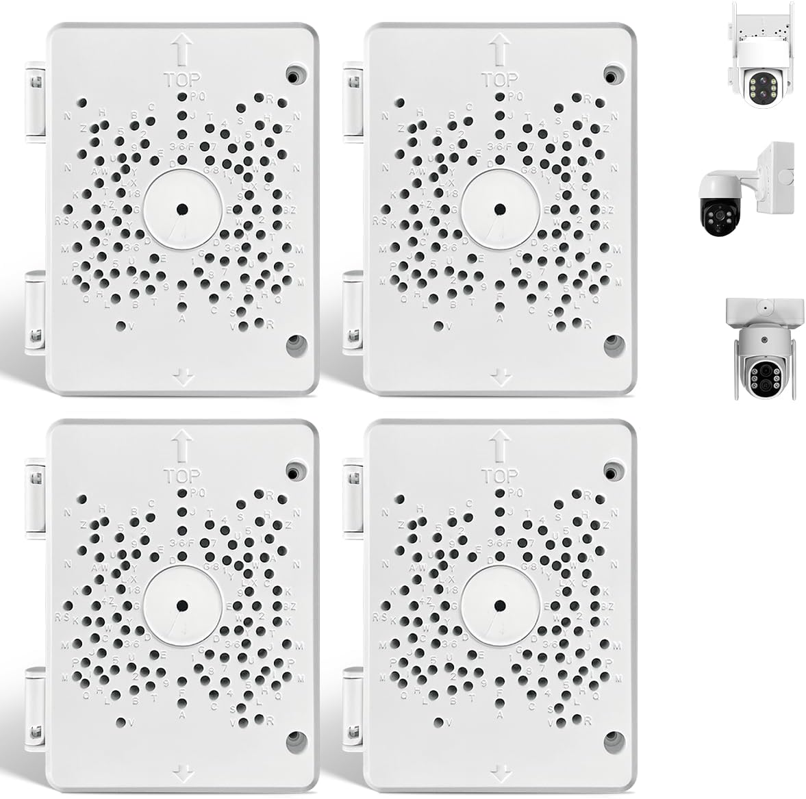 OOSSXX (Universal PTZ Camera Junction Box) Security Camera Bracket Outdoor, Plastic Waterproof Mount Bracket Hide Cable Junction Box, Only Compatible with PTZ Cameras (4 Packs)