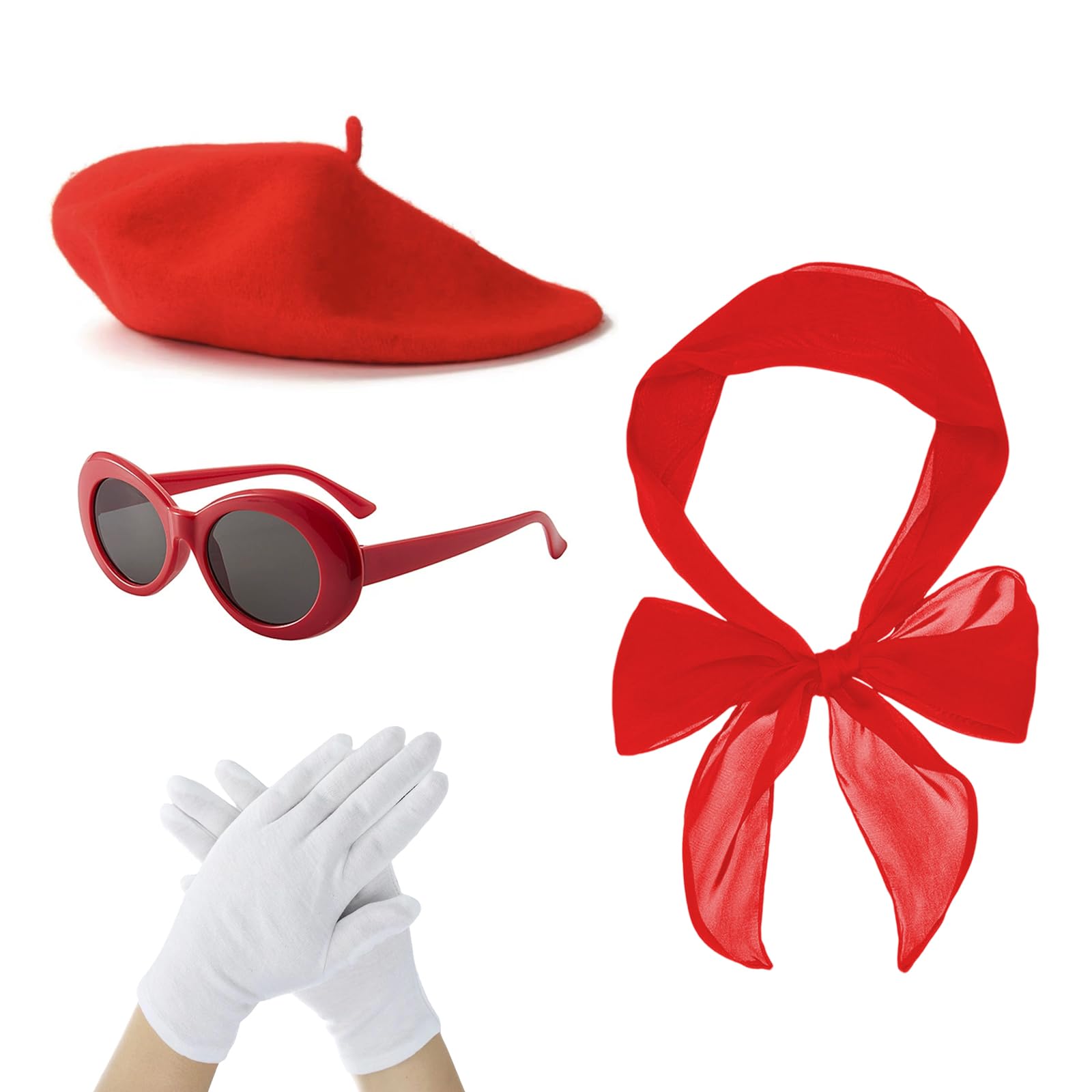 CERCTLA 4 piece French Women Set, 50s Hat Kit