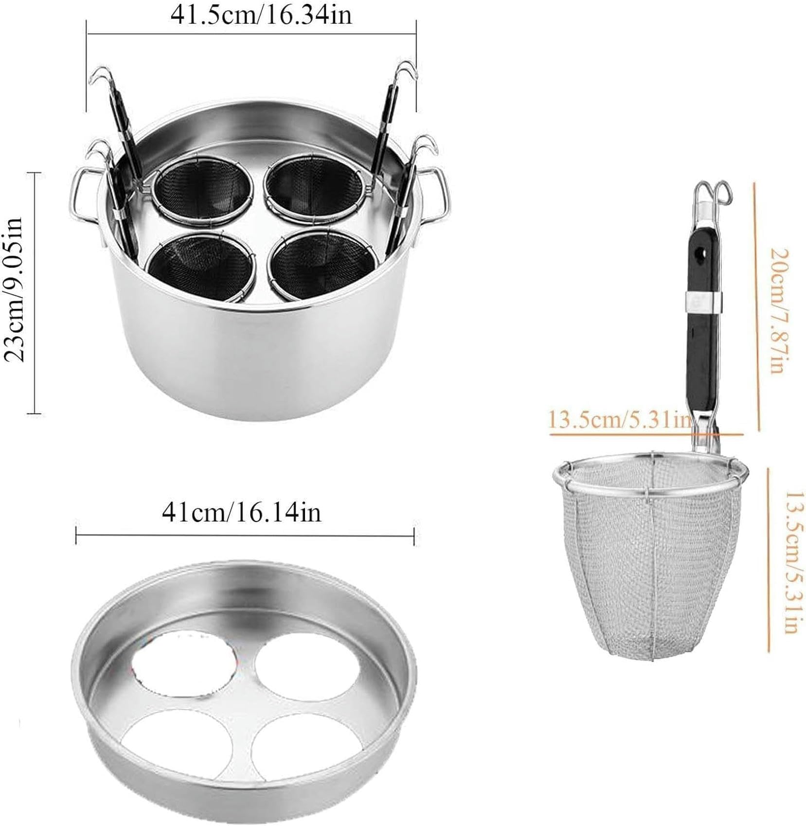 Zestaw naczyń do gotowania spaghetti ze stali nierdzewnej użytku komercyjnego. Naczynia(4holes)