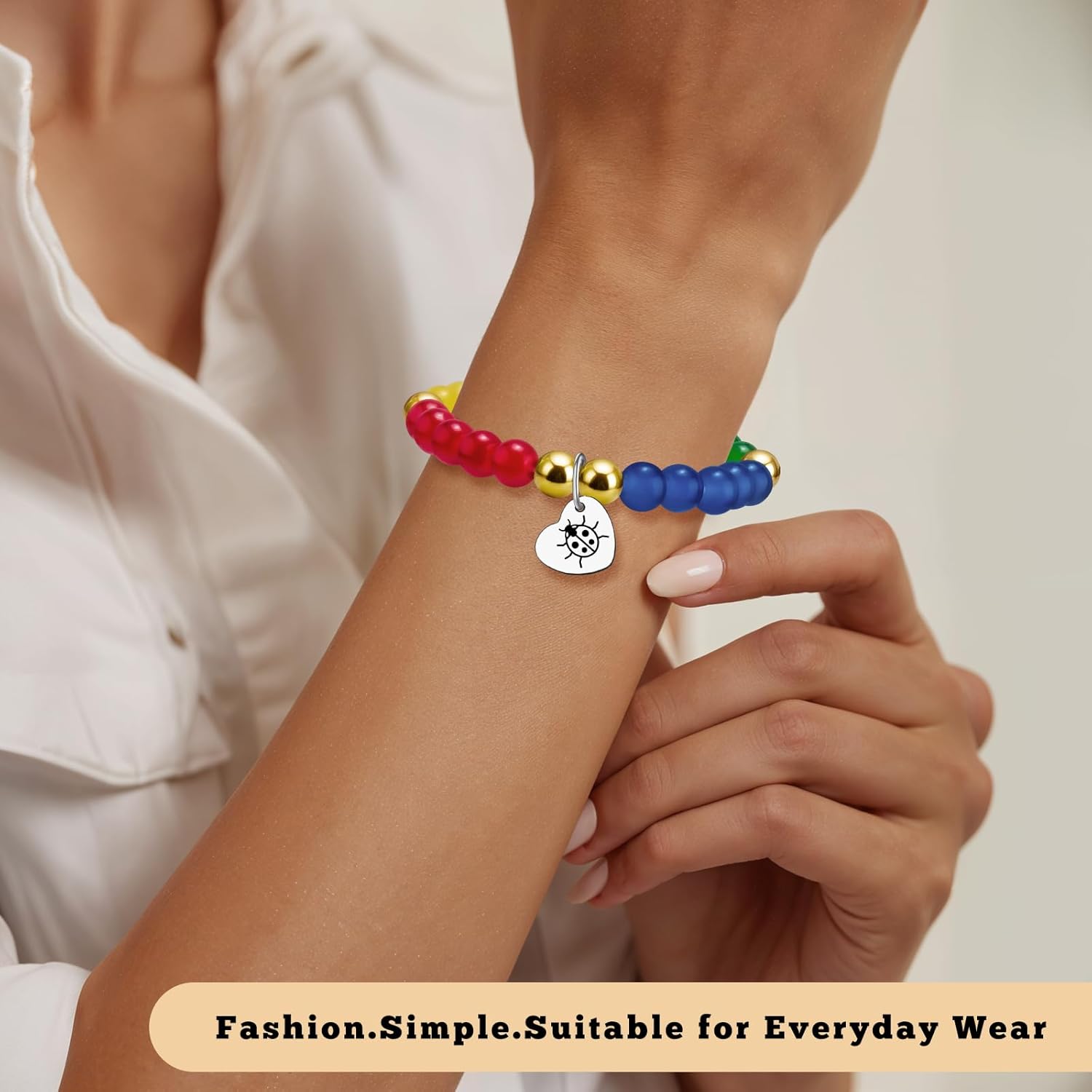Friendship Bracelets Best Friend Birthday Gifts for Women Bestie Ladybug Lover Gifts Friendship Gift for Women Friends Female Ladybug Inspirational Jewelry Christmas Graduation Mothers Day Gift - Image 2