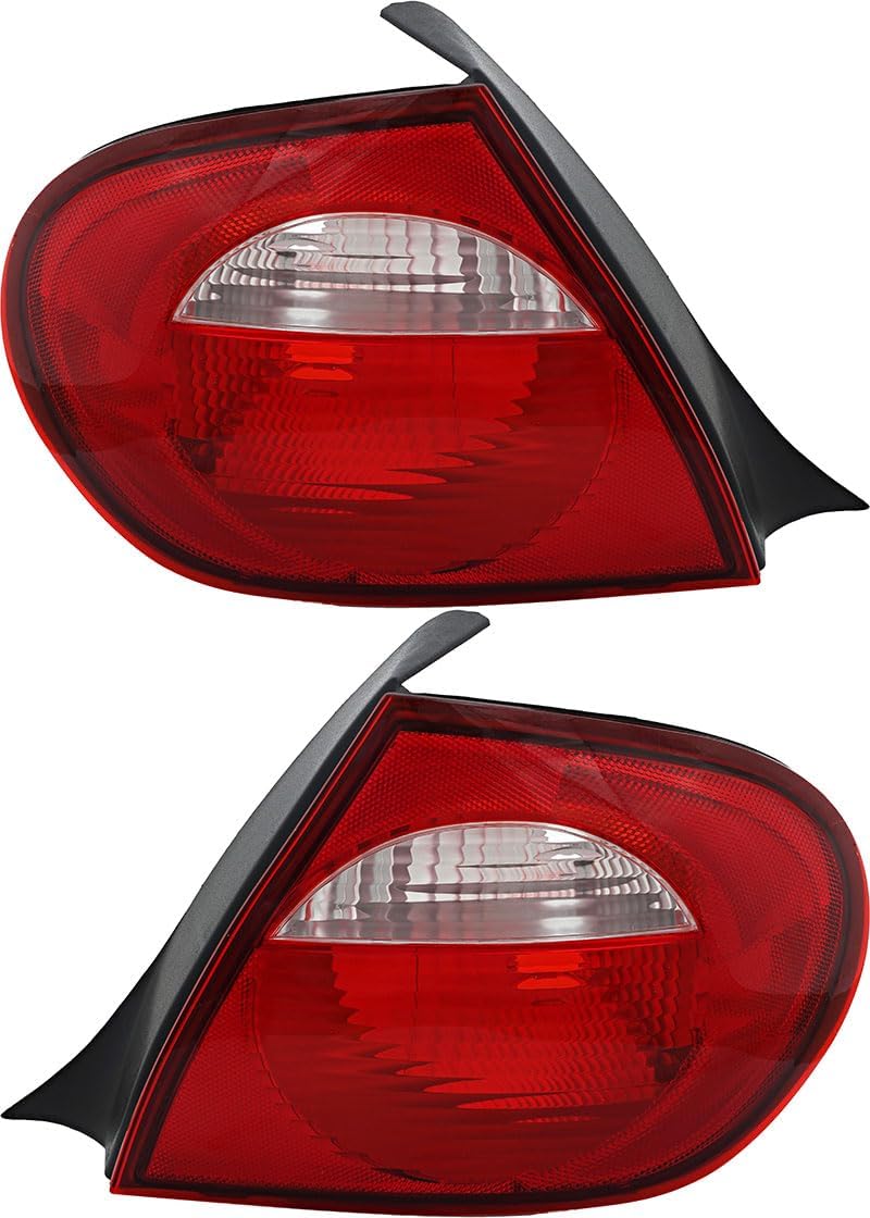 JP Auto Outer Tail Light Compatible With Dodge Neon 2003 2004 2005 Driver Left And Passenger Right Side Pair Set Taillamp
