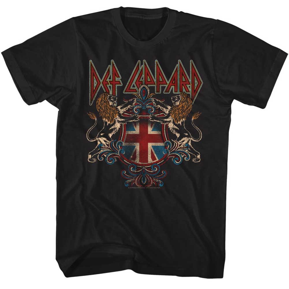 Def Leppard 80s Metal Band Rock N Roll Def Crest Adult T-Shirt Tee