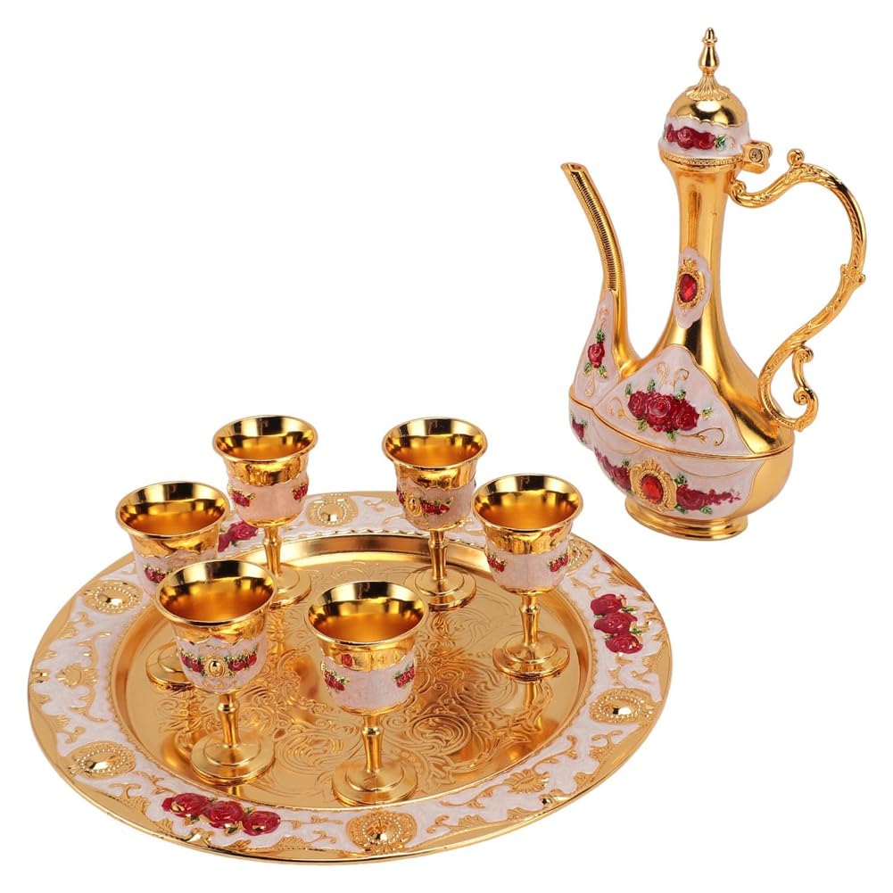 Türkisches Kaffeeservice im Vintage-Stil, und Tassen Aus Zinklegierung, Elegantes für Dekoration Eines Cafés zu Hause
