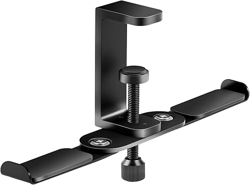Miniatura 8 de Soporte de auriculares plegable de metal resistente para escritorio, soporte de auriculares para escritorio, gancho para mochila para escritorio,