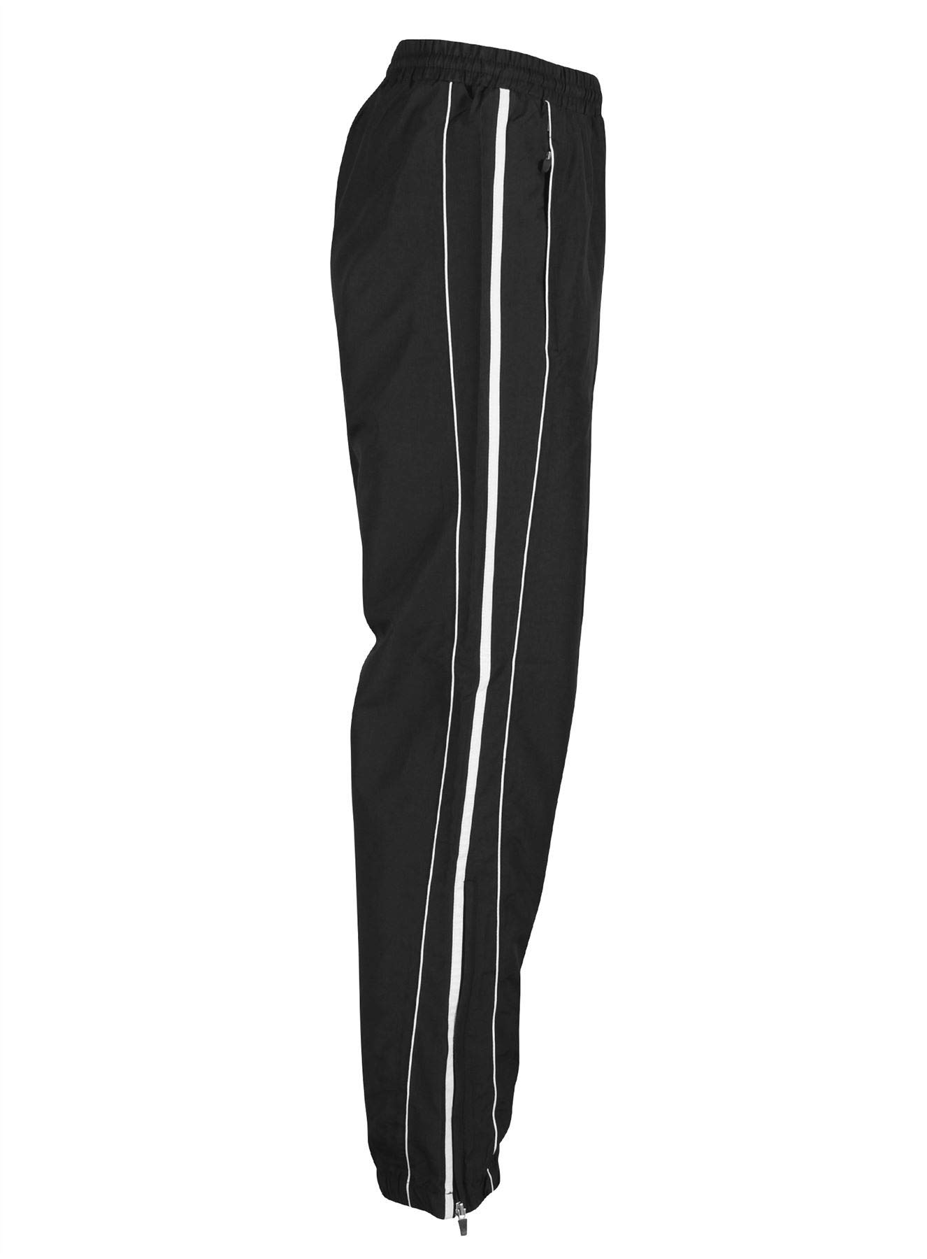 Gazelle Sports Mens Tracksuit Jog Pants Jogging Bottoms Trousers Joggers Cuffed Hem Zip Pockets, (BLK-Dove, 2XL)