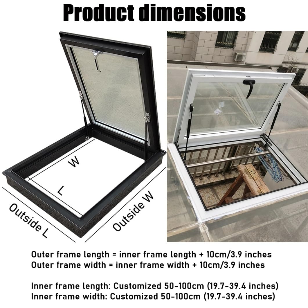 Ventana de techo de aluminio para áticos y sótanos, fácil instalación, ideal para terrazas e iluminación del hogar, solución de ventilación para propietarios de viviendas